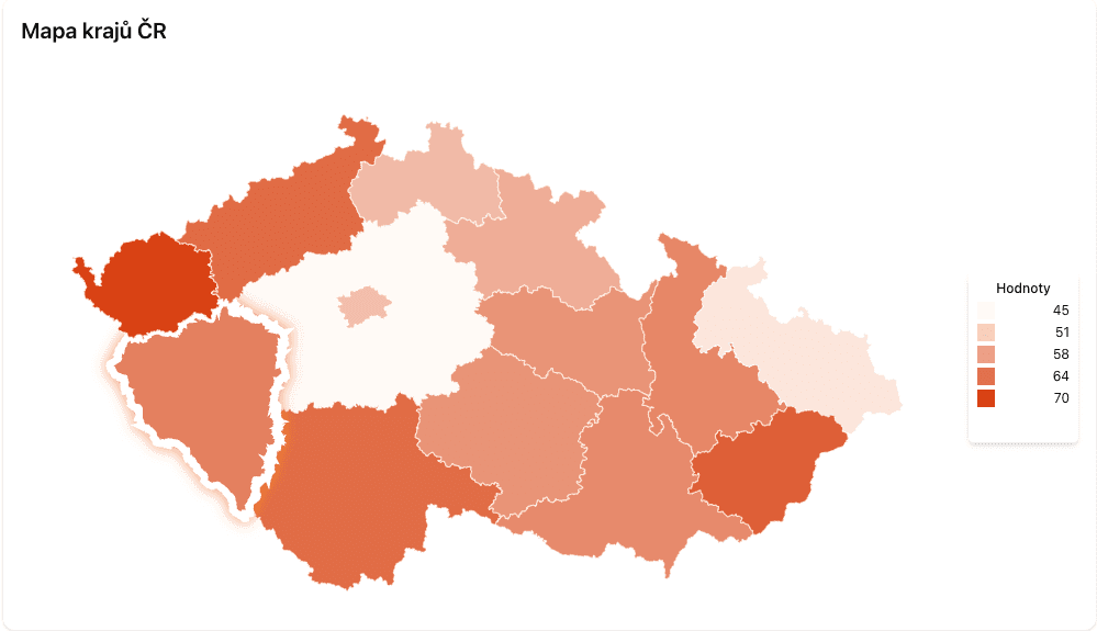 Interaktivní mapa regionů ČR